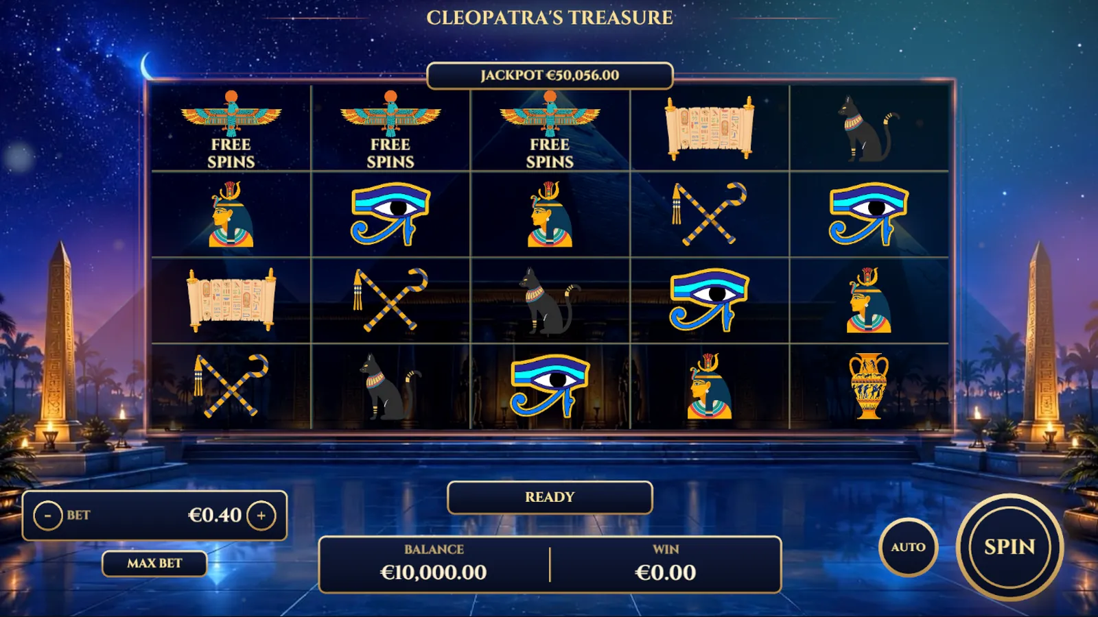 Gameplay from Cleopatra's Treasure.